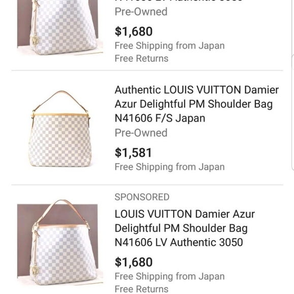 ๐ฅ Louis Vuitton Delightful PM damier azur bag - Picture 6 of 7